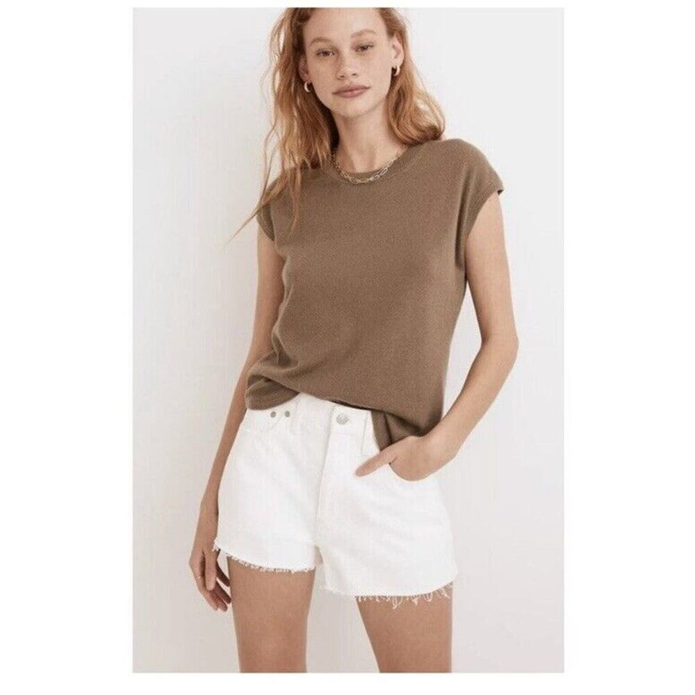 Madewell Shorts Womens Size 32 W Relaxed Denim White Cut Off NWT MSRP $78